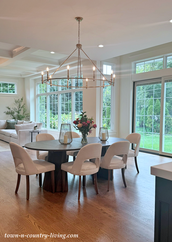 open concept family room, dining room, and kitchen - custom home
