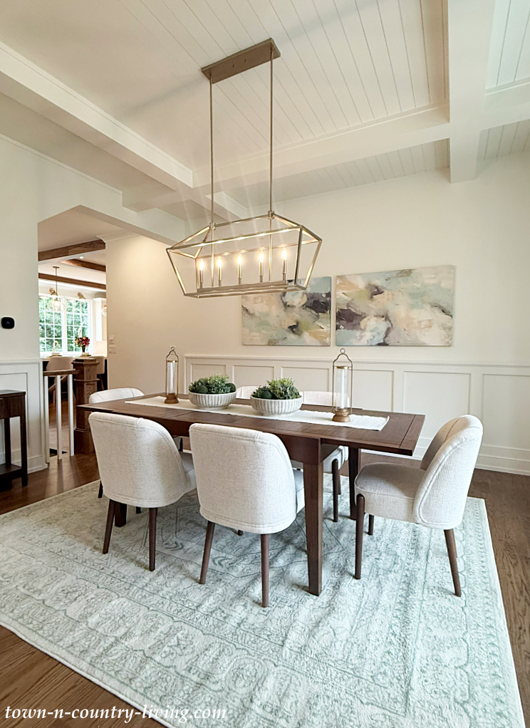 light and airy dining room in stunning custom home