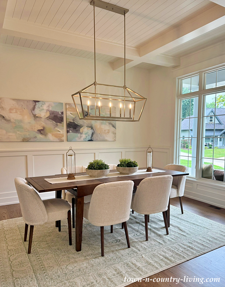 light and airy dining room in stunning custom home