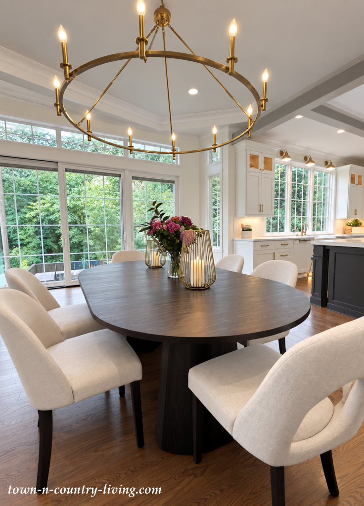 open concept family room, dining room, and kitchen - custom home