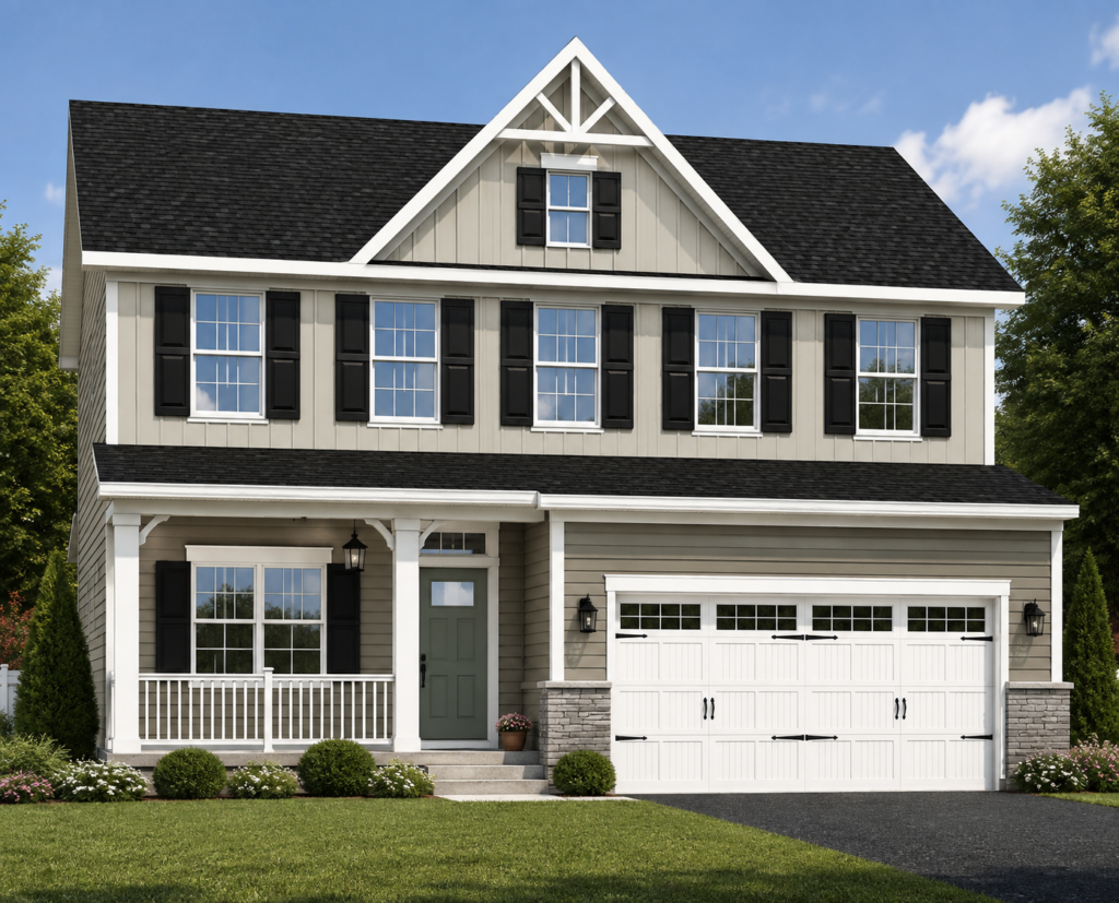 Ryan Homes Columbia model in Monterey Taupe and Cobble Stone