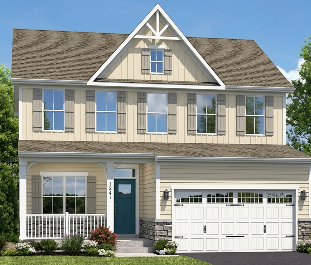 Navajo Beige siding on Columbia model by Ryan Homes
