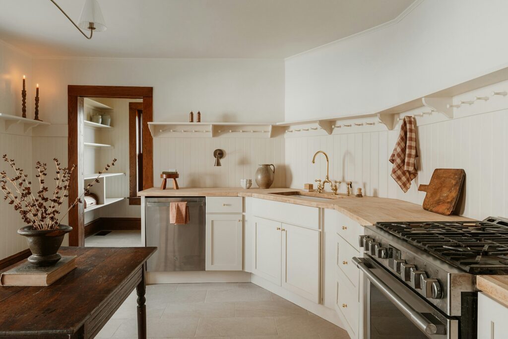 Shaker style cabinets in historic kitchen