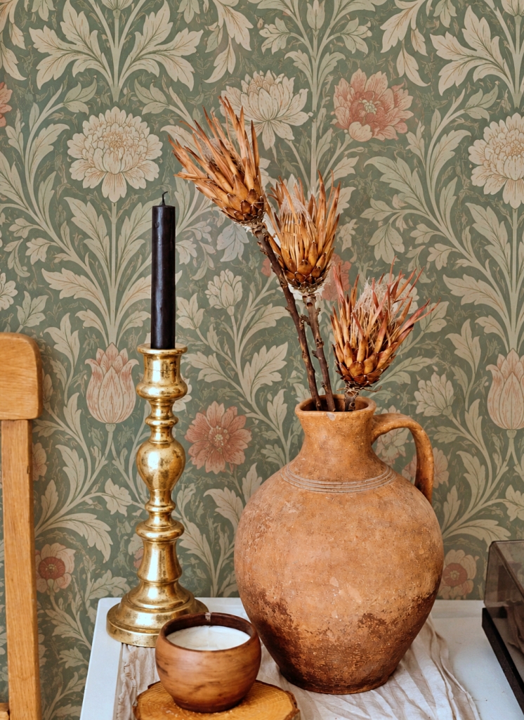 simple fall vignettes - pottery and protea