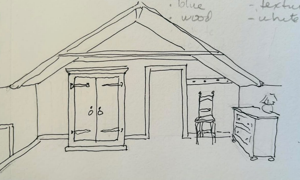 sketch of bedroom layout