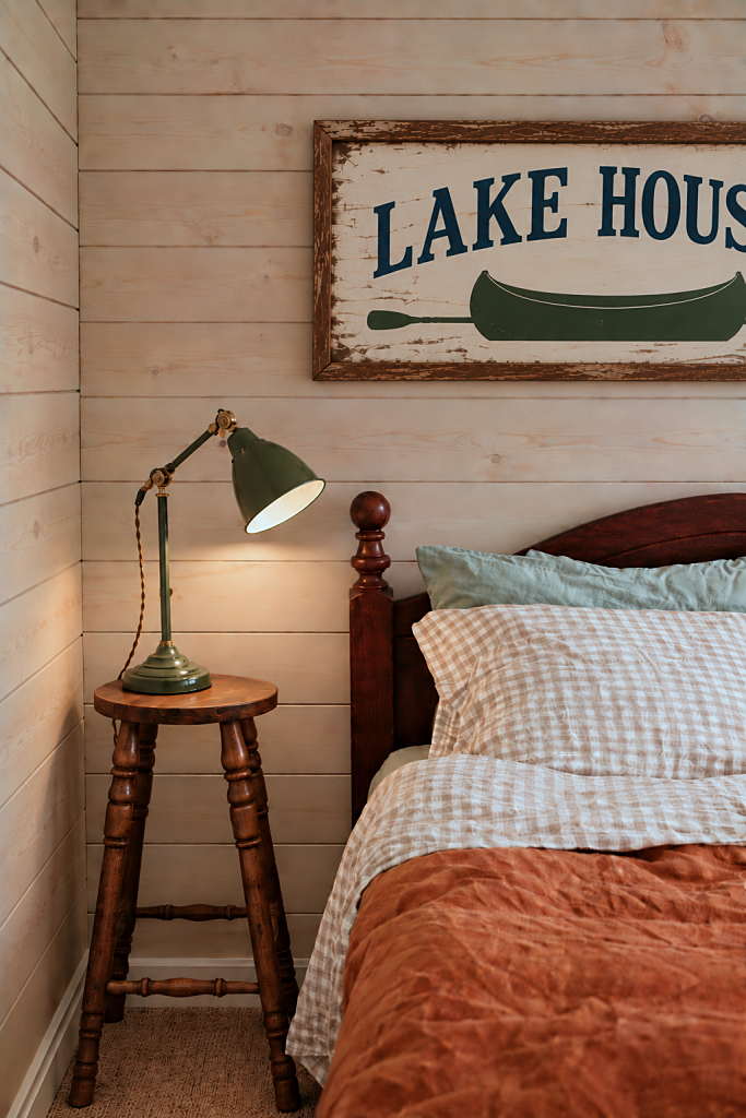 lake house cabin bedroom