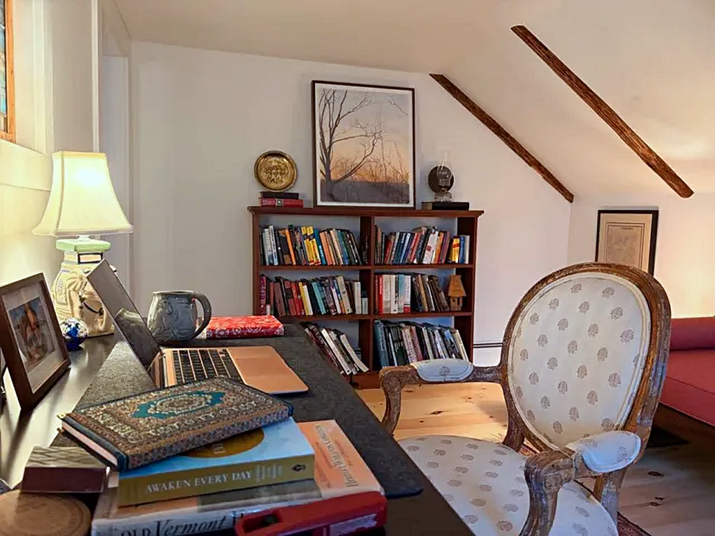 home office in historic farmhouse