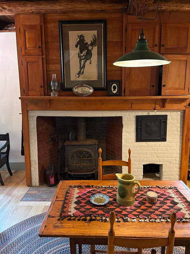 renovated hearth in a historic New England home