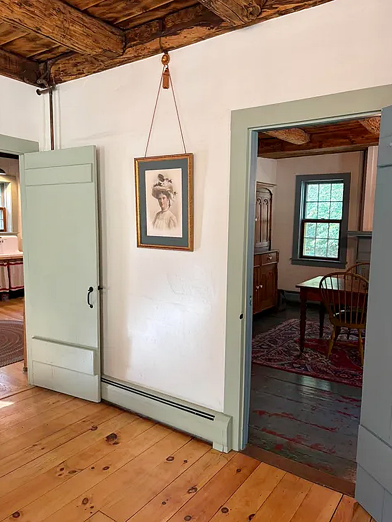 old doors leading from parlor to dining room and keeping room