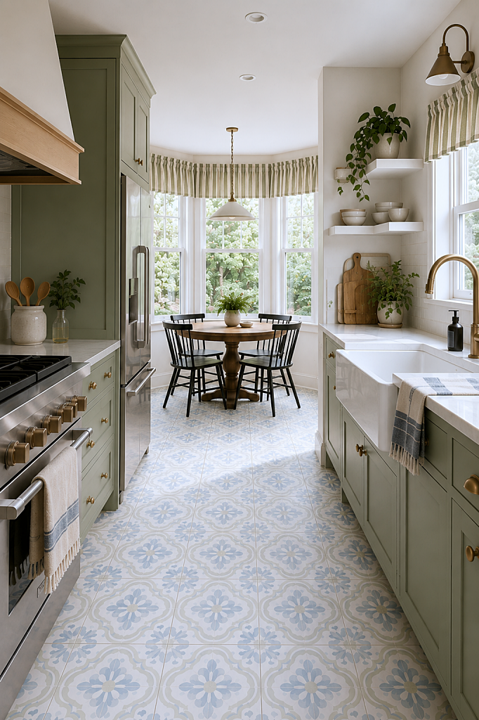 sage green kitchen - small space decorating