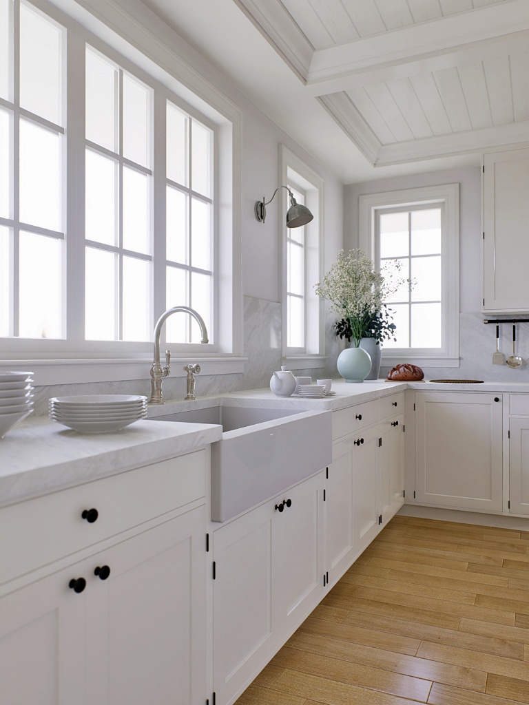 Kitchen sink by the window